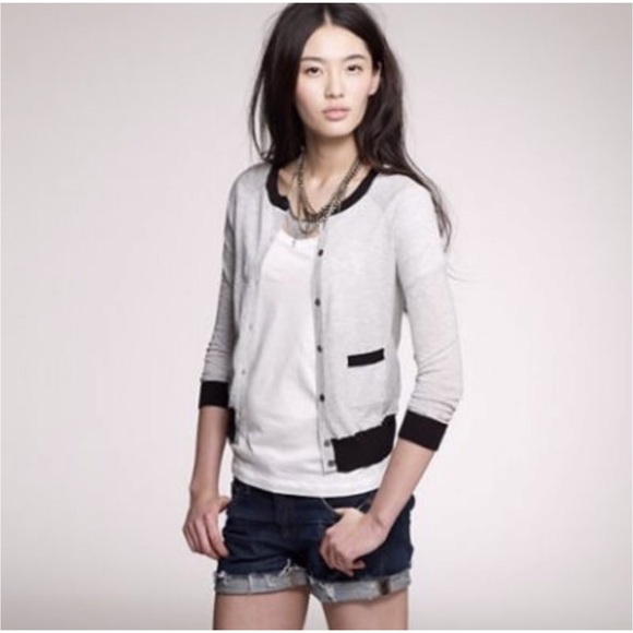 J. Crew Sweaters - J.Crew Featherweight Tipped Cotton Cardigan